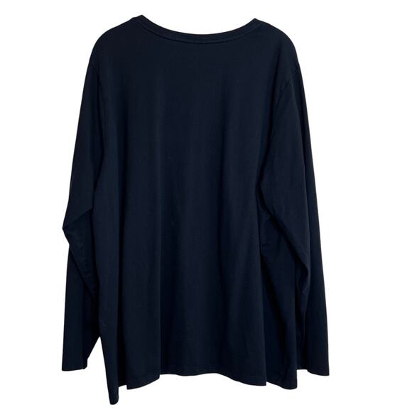 Lands End Relaxed Womens V-Neck Tee Size 2X Black Long Sleeve 100% Supima Cotton - Picture 3 of 6